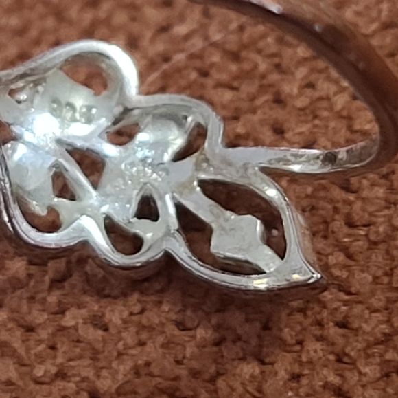 Delicate Sterling Silver Leaf Band Ring 925 - Picture 9 of 12